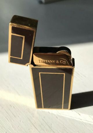 Vintage Tiffany & Co.  Brown & Gold Lighter.  With Case