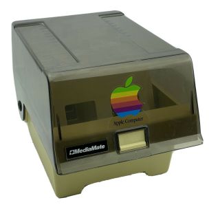Vtg Apple Computer Decal On A Mediamate 5.  25 " Floppy Disk Storage Container
