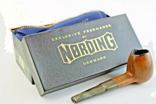 Vintage Nording Freehand A Estate Tobacco Pipe And Sleeve Denmark