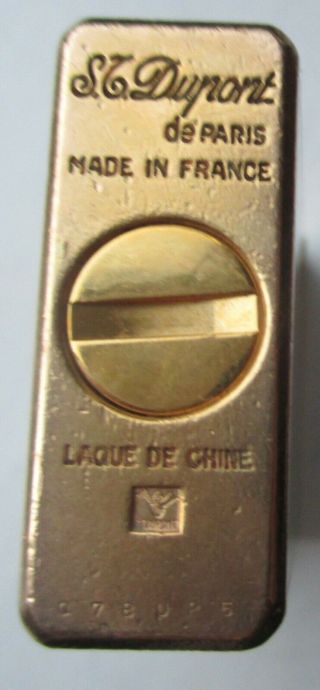 Vintage ST DUPONT LAQUE DE CHINE PARIS FRANCE Lighter BLACK GOLD NO FLINT OR GAS 2