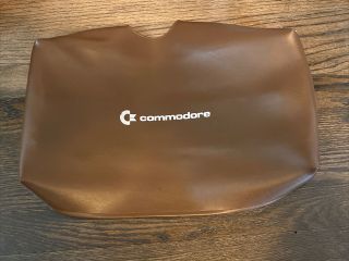 Vintage Commodore 64 Vinyl Dust Cover Keyboard Brown Faux Leather