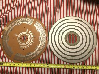 2 Large Vintage Circuit Board Pcb Test Boards Round Tan Silver Brown Large