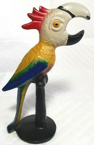 Vintage Antique Style Cast Iron Macaw Parrot Beer Bottle Opener Tiki Bar Tool