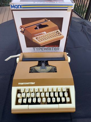 Vintage Marx Toys 1977 Marxwriter Typewriter With Box.  Ribbon Is Dry