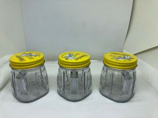 3 Vintage Oster Osterizer 4 Oz Plastic Mini Blend & Store Jars W/metal Lids