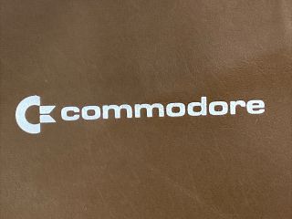 Vintage Commodore 64 Vinyl Dust Cover Keyboard Brown faux leather 2