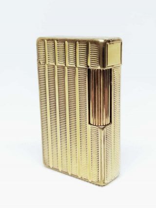 Vintage St Dupont Lighter Gold Plated Line Vertical