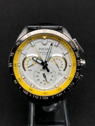 Pulsar By Seiko Mens Classy Chronograph Watch Vk63 - X001 White Dial