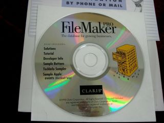 Claris Filemaker Pro 3 Cd With License,  For Vintage Windows & Macintosh