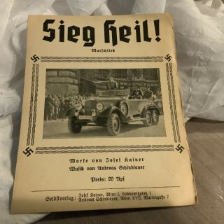Rare,  Vintage Wwii German Marching Song Lyrics