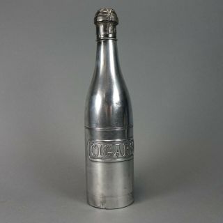 Pairpoint Cigar Humidor 1921 Match Safe Champagne Bottle Quadruple Silver Plated