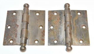Vintage Metal Chrome Finish Style Canonball Pin 3 1/2 X 3 1/2 Hinges