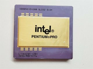 Vintage Intel Pentium Pro Sl22z Gold Top Pinned Ceramic Cpu Processor Bent Pins