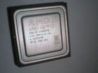 Cpu Computer Chip Amd Amd - K6 - 2/400 2.  2v Core 1998 2.  2v 3.  3v Afx Afr Afq Socket7