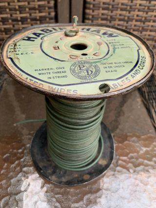 Spool Of Antique Vintage Braided Copper Wire 1940s Phelps Dodge Habirshaw