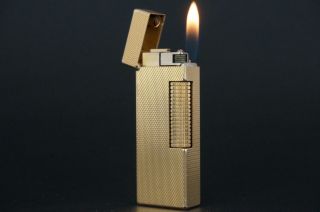 Dunhill Rollagas Lighter Rl0201 Fine Barley Gold Plated M16