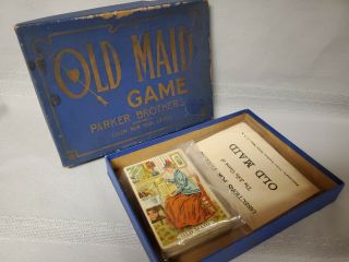 Vintage Parker Brothers Old Maid Card Game Board Games Pre 1930 