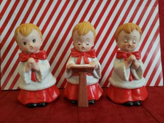 Vintage Christmas Choir Alter Boys Figurines Ceramic Porcelain Homco 5550