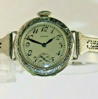 Vintage 1922 Art Deco Elgin Usa 15 Jewel Ladies Mechanical Wristwatch Jewelry