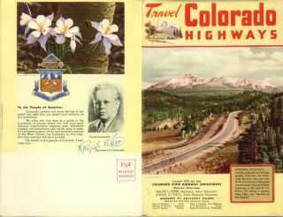 Vintage 1941 Colorado Official Road Map From State Highway Department