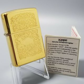 Vintage 1995 Camel Cigarettes 2 - Sided 22k Gold Plated Zippo Lighter
