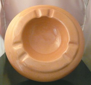 Vtg Kay Finch California Pottery Footed Ashtray Modern Retro Look Peach/orange