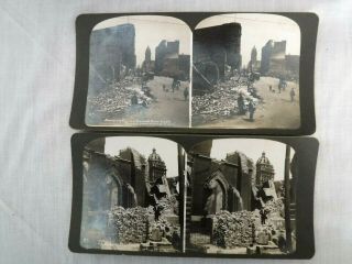 2 Vtg 1906 Stereo - View Stereoscopic Slides San Francisco Earthquake Disaster Bay