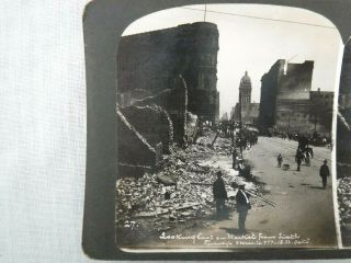 2 Vtg 1906 Stereo - view Stereoscopic Slides SAN FRANCISCO EARTHQUAKE Disaster Bay 3