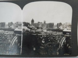 2 Vtg 1906 Stereo - view Stereoscopic Slides SAN FRANCISCO EARTHQUAKE Devastation 3