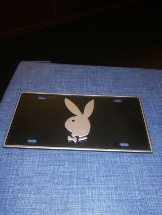 Vintage Embossed Rabbit Plastic License Plate Bunny Playboy Souvenir Vanity