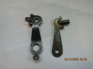 2 Vintage Ford Model T Keys Ignition Coil Box Gas Headlight Hole Flat & Round