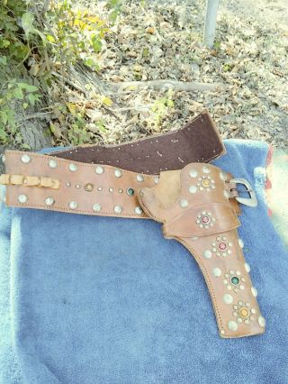 Vintage Toy Cowboy Cap Gun Leather Holster And Belt Only Fancy