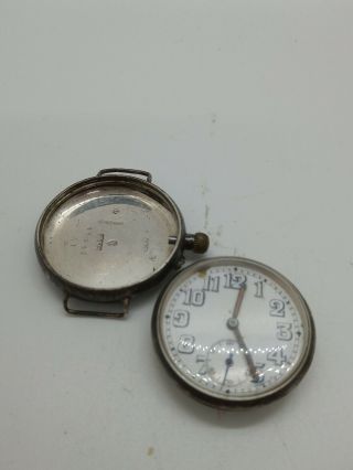 Vintage Silver Military Trench Watch In The Style Of Rolex