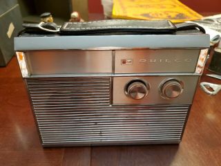 Rare Vintage Philco Model T - 805 124 Battery Am Radio Leather Case