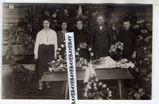 1930 - S Handsome Young Man Post Mortem Open Coffin People Vintage Photograph