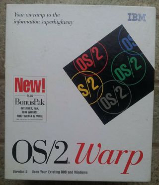 Vintage Ibm Os/2 Warp Version 3 With Bonuspak 3.  5 " Floppy Open Box Disks