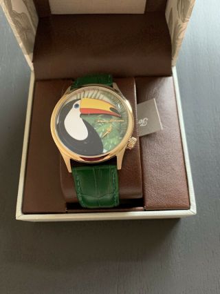 Tommy Bahama Toucan In Paradise Ladies Green Leather 41mm Watch Tb00081 - 02