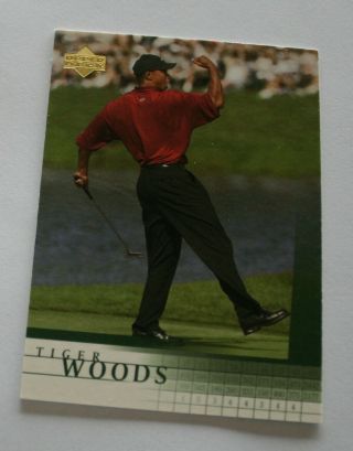 2001 Upper Deck Golf Promo Tiger Woods Rookie Upper Deck Logo Silver