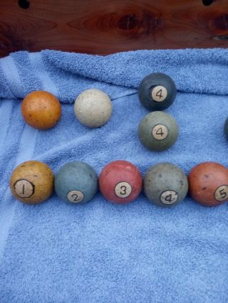 Vintage Antique Clay Pool Balls 2