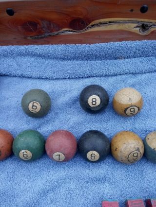 Vintage Antique Clay Pool Balls 3