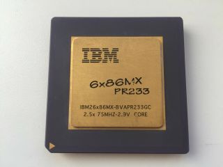 Ibm 6x86mx Pr233 6x86mx - Bvapr233gc,  6x86 Cpu,  Rare Vintage Cpu,  Gold,  Top Cond