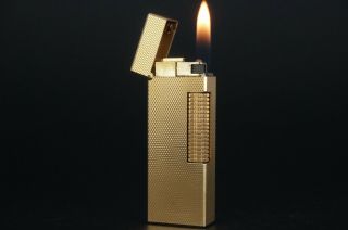 Dunhill Rollagas Lighter Rl0201 Fine Barley Gold Plated 041