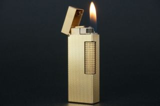 Dunhill Rollagas Lighter Rl0201 Fine Barley Gold Plated L97