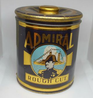 Vintage Admiral Rough Cut Tobacco Tin Canister