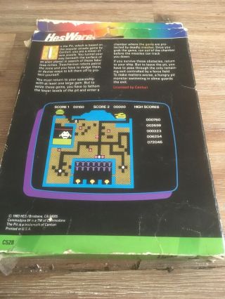 Rare HesWare The Pit Boxed Cartridge Commodore 64 C64 Game With Instructions 2