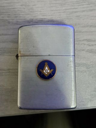 1946 - 49 3 Barrel Hinge Zippo Lighter Freemasons Masonic 16 Hole Patent 2032692