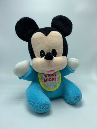 Vintage Walt Disney Baby Mickey Mouse Rattle Plushie