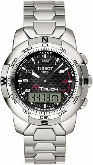 Tissot T - Touch Analog - Digital Black Carbon Dial Titanium Men 