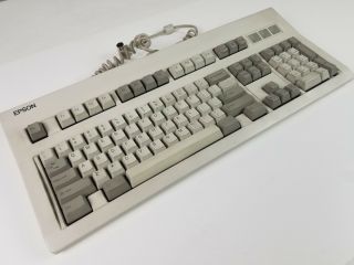 Vintage Epson Q203a Computer Keyboard (semi Mechanical Peer) Ibm At
