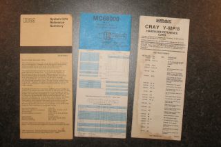 Ibm System 370 Ref Card,  Cray Y - Mp Ref Card,  Motorola 68k Ref Card (vintage)